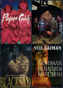 Paper Girls, Marvel Original Sin, Blacksad, Sandman